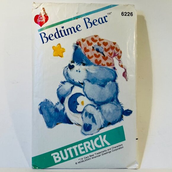 1980s Bedtime Care Bear Sewing Pattern Butterick 6226 Cut and Complete Moon Star - Picture 1 of 7